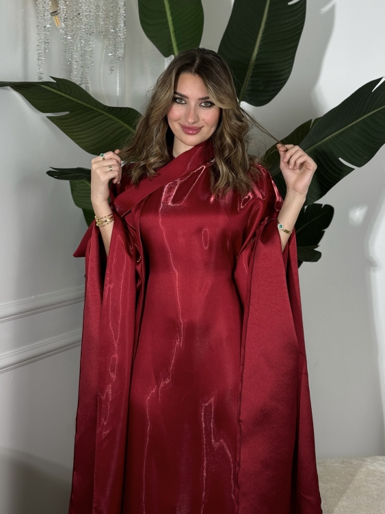 جلابية ملاك( ابرغندري)Batwing Sleeve Long Dress