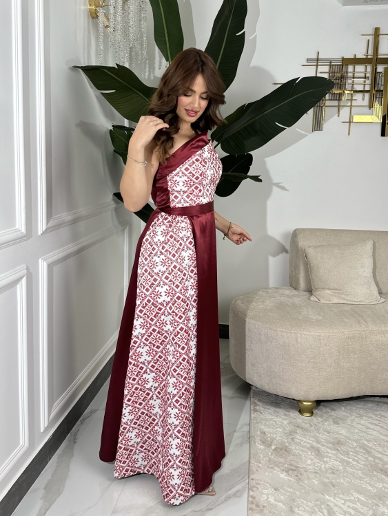 Henna Dress With Wrap Skirt (أحمر)فيروز 