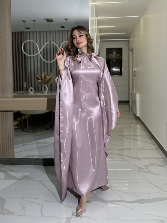 جلابية ملاك( زهري)Batwing Sleeve Long Dress