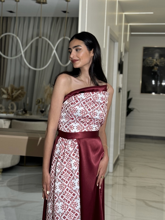 Henna Dress With Wrap Skirt (أحمر)فيروز 