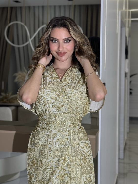 Half Sleeve Abaya With Belt 