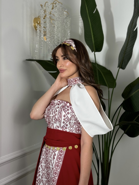 Henna Embroidery Dress(RED)