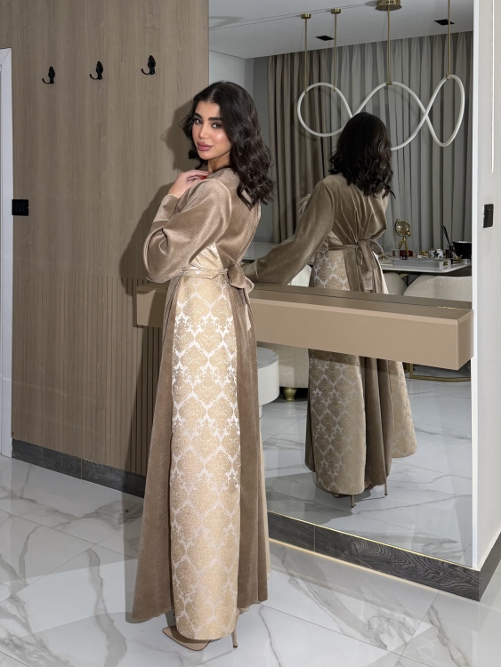 جلابية ياسمينا   Jalabiya With Floral Belt (نقشة 1)