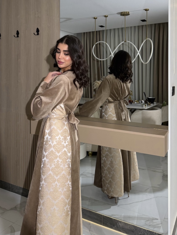 جلابية ياسمينا   Jalabiya With Floral Belt (نقشة 1)