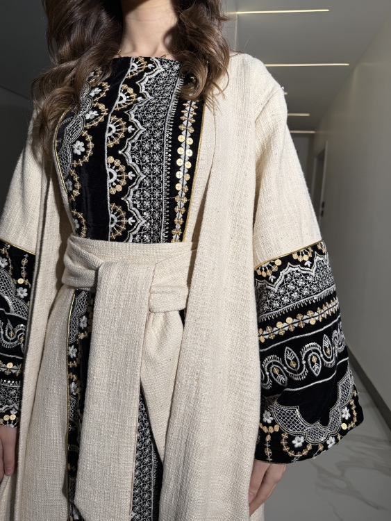 Long Sleeve Dress With Abaya جلابية كشخه