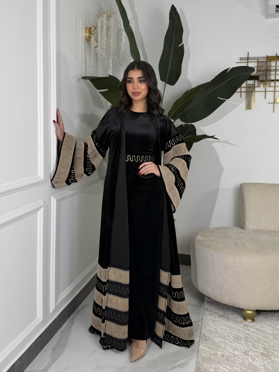 Luxury Velvet Bisht & Dress Set  جلابية الدانه ب