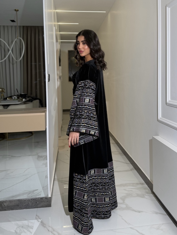 Luxury Velvet Bisht & Dress Set 