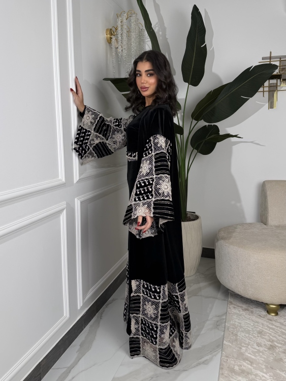 Luxury Velvet Bisht & Dress Set 