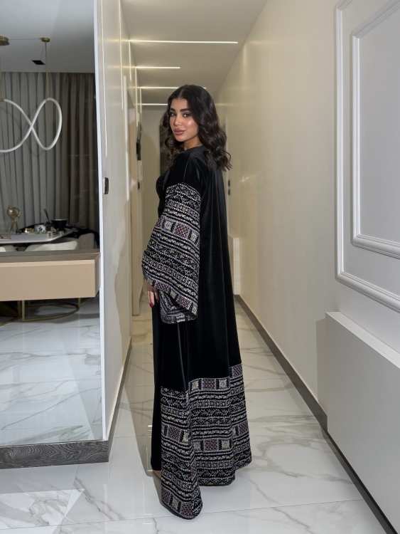 Luxury Velvet Bisht & Dress Set 