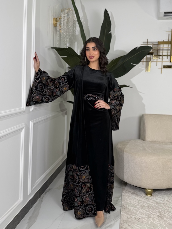 Luxury Velvet Bisht & Dress Set  جلابية الدانه