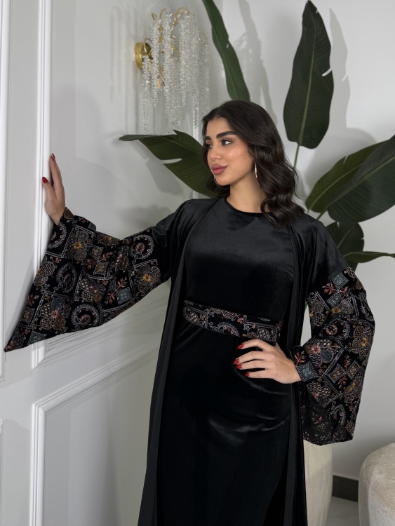 Luxury Velvet Bisht & Dress Set  جلابية الدانه