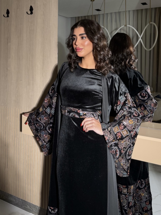 Luxury Velvet Bisht & Dress Set  جلابية الدانه