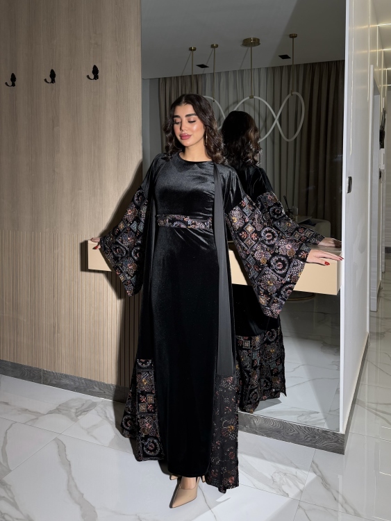 Luxury Velvet Bisht & Dress Set  جلابية الدانه