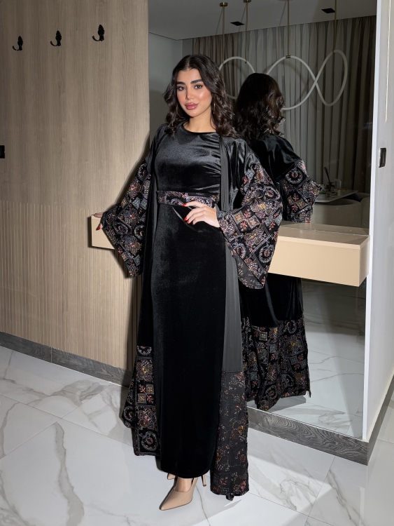 Luxury Velvet Bisht & Dress Set  جلابية الدانه