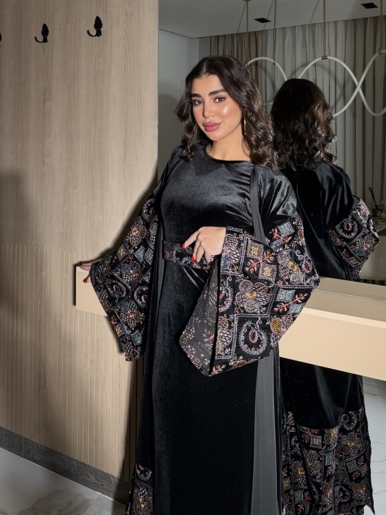 Luxury Velvet Bisht & Dress Set  جلابية الدانه