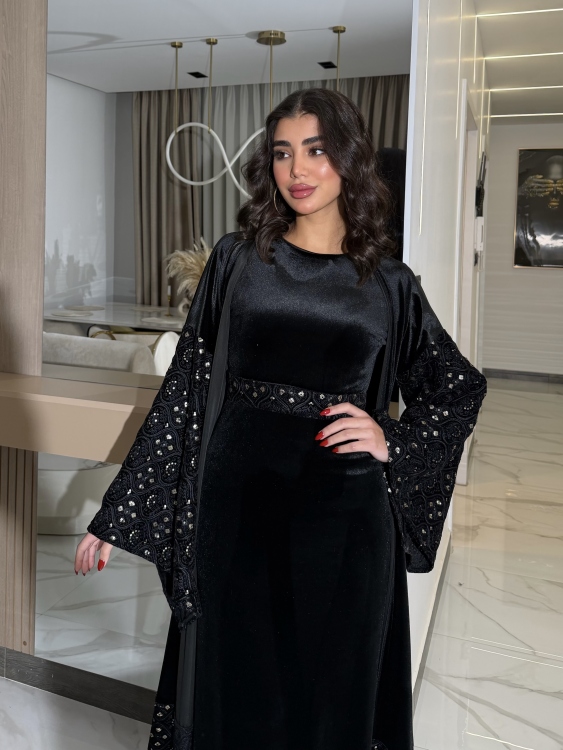 Luxury Velvet Bisht & Dress Set  جلابية الدانه