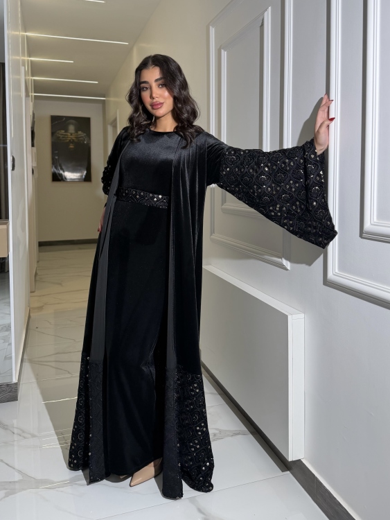 Luxury Velvet Bisht & Dress Set  جلابية الدانه