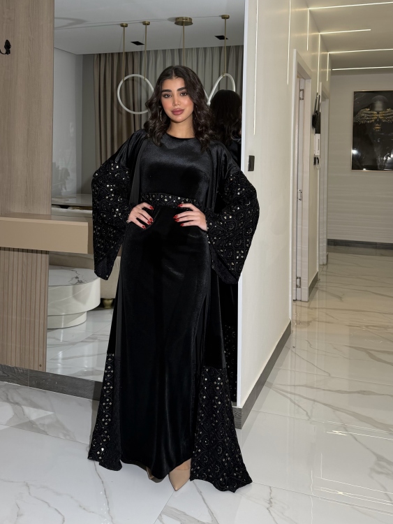 Luxury Velvet Bisht & Dress Set  جلابية الدانه
