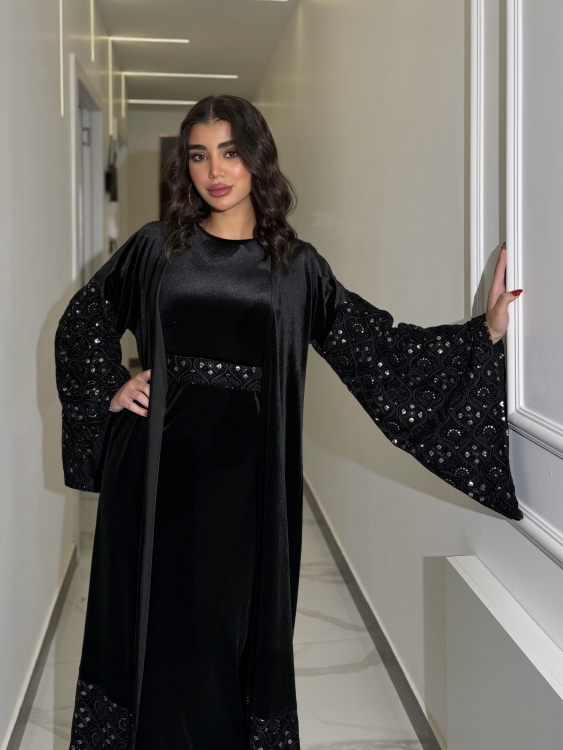 Luxury Velvet Bisht & Dress Set  جلابية الدانه