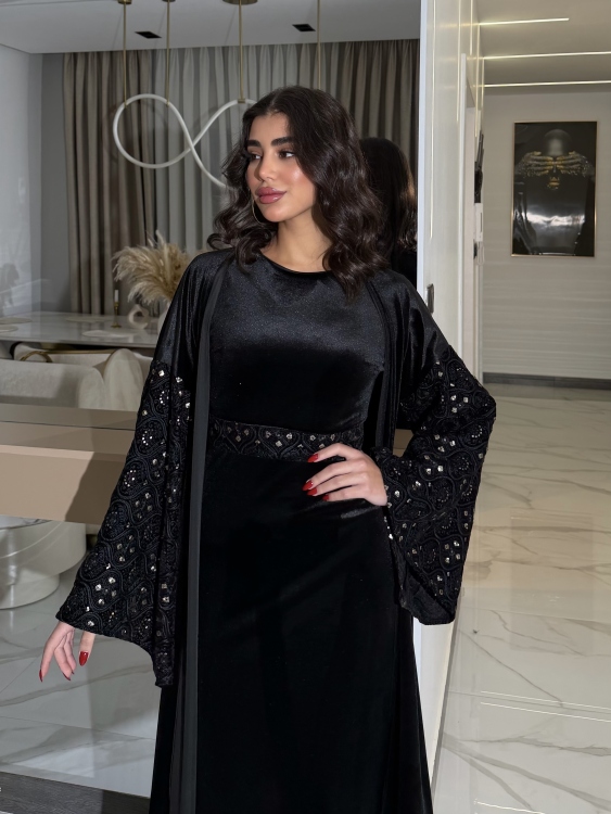 Luxury Velvet Bisht & Dress Set  جلابية الدانه