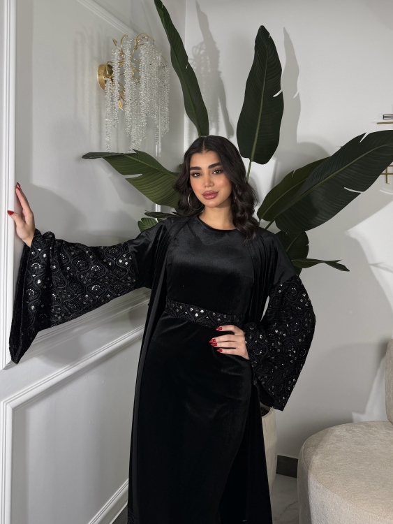 Luxury Velvet Bisht & Dress Set  جلابية الدانه