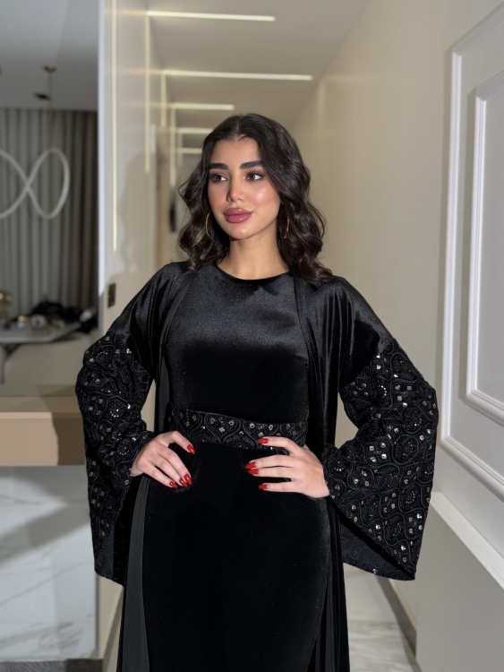 Luxury Velvet Bisht & Dress Set  جلابية الدانه