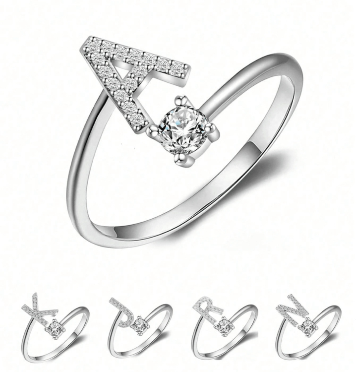 خاتم حرف فضة اصلي 