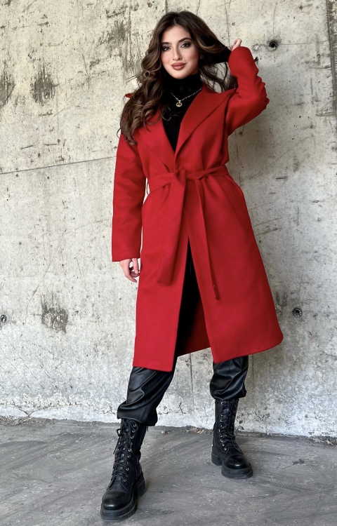 Lapel Neck Belted Coat