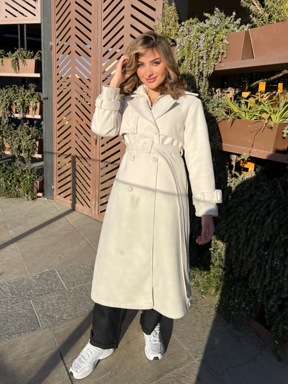 Long Winter Coat With Belt 