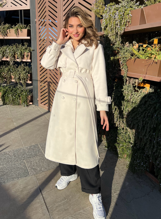 Long Winter Coat With Belt 