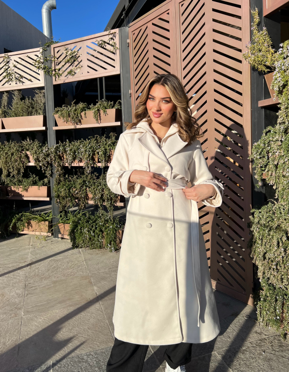 Long Winter Coat With Belt 