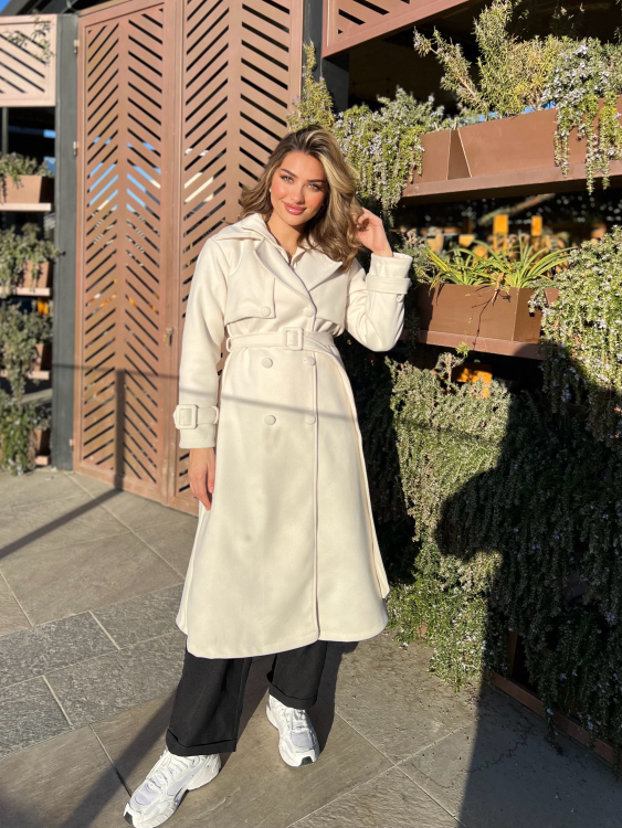 Long Winter Coat With Belt 