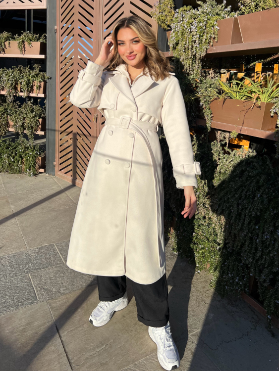 Long Winter Coat With Belt 