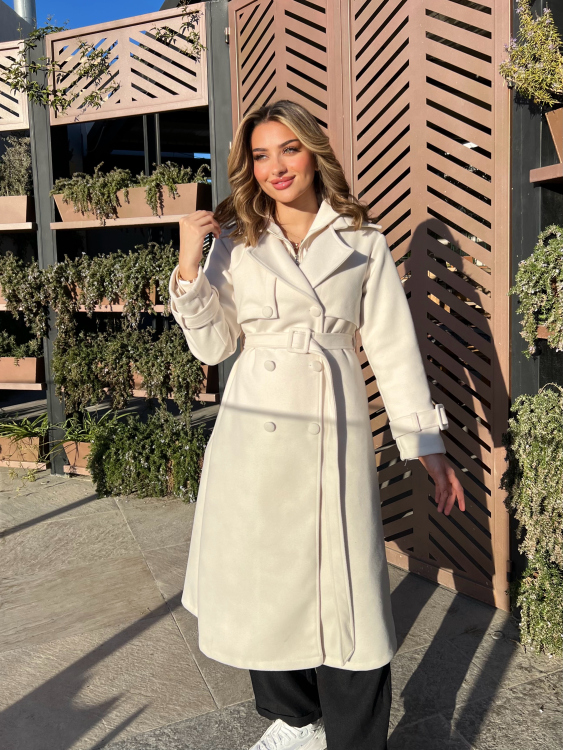Long Winter Coat With Belt 