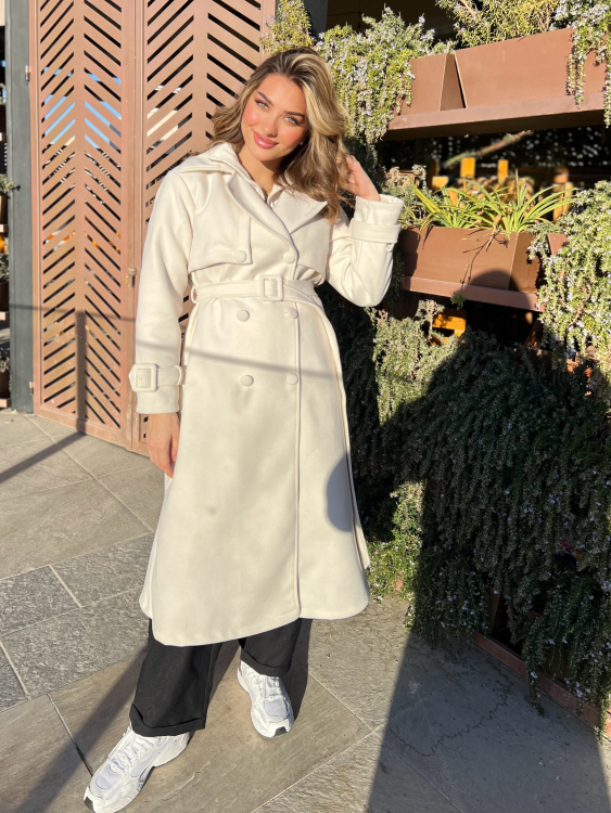 Long Winter Coat With Belt 