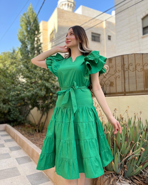 Butterfly sleeve dress