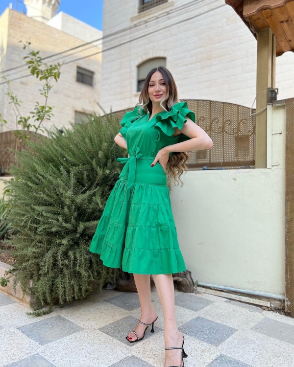 Butterfly sleeve dress