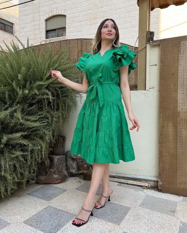 Butterfly sleeve dress