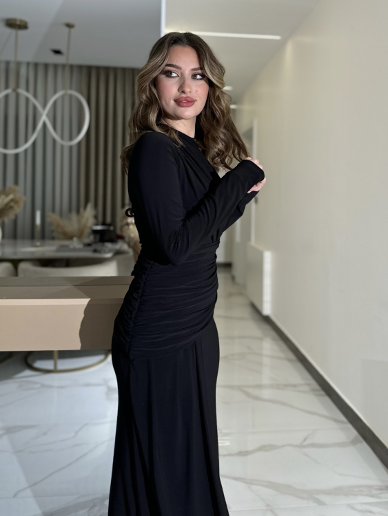 Long sleeve mermaid Dress(Black)