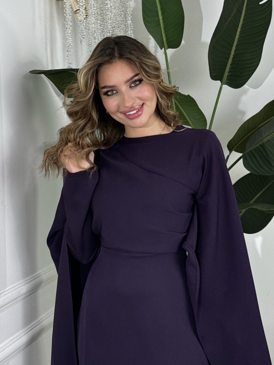 Long Sleeve Maxi Dress(موف)