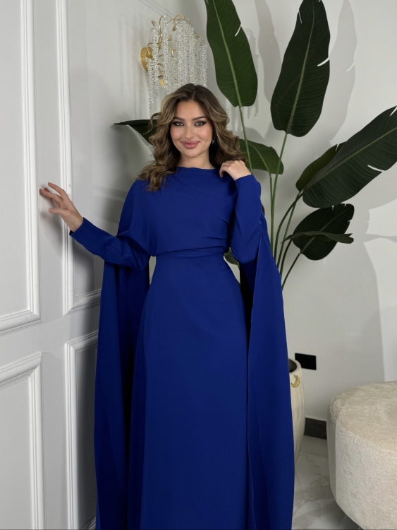 Long Sleeve Maxi Dress(نيلي)