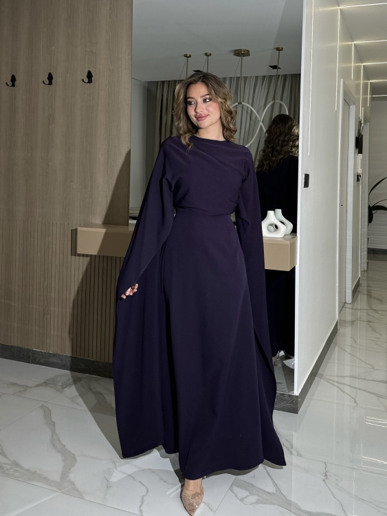 Long Sleeve Maxi Dress(موف)