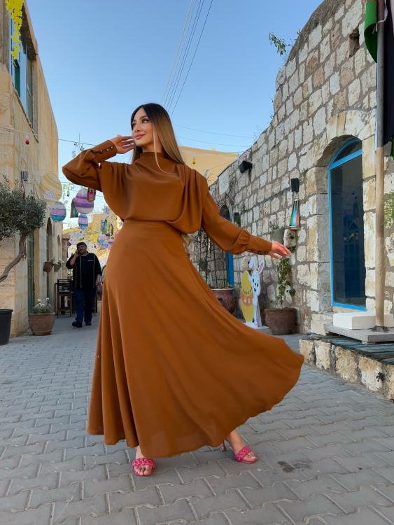 Padded Shoulder Blouse & Skirt Set