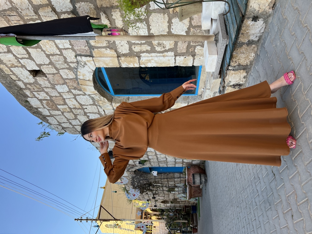 Padded Shoulder Blouse & Skirt Set