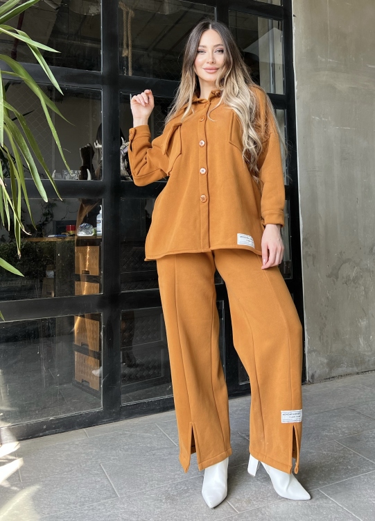 Front Button Blouse & Pants Set