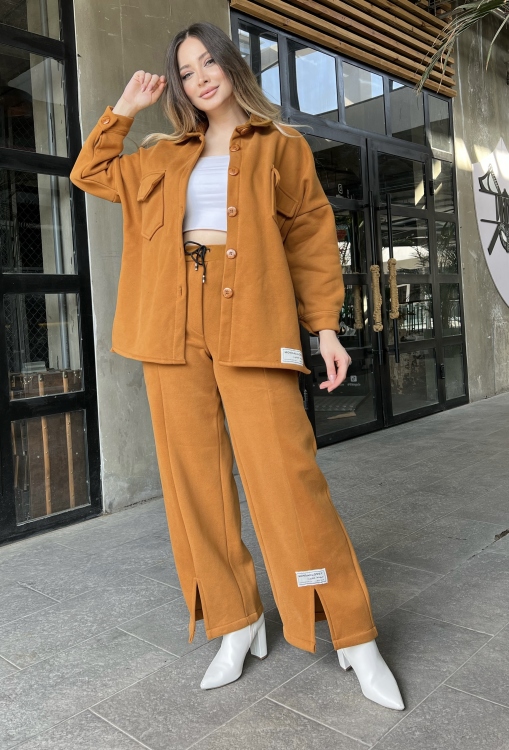 Front Button Blouse & Pants Set