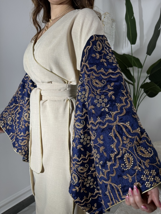 Front Wrap Jalabiya (Navy Blue) الكشخة