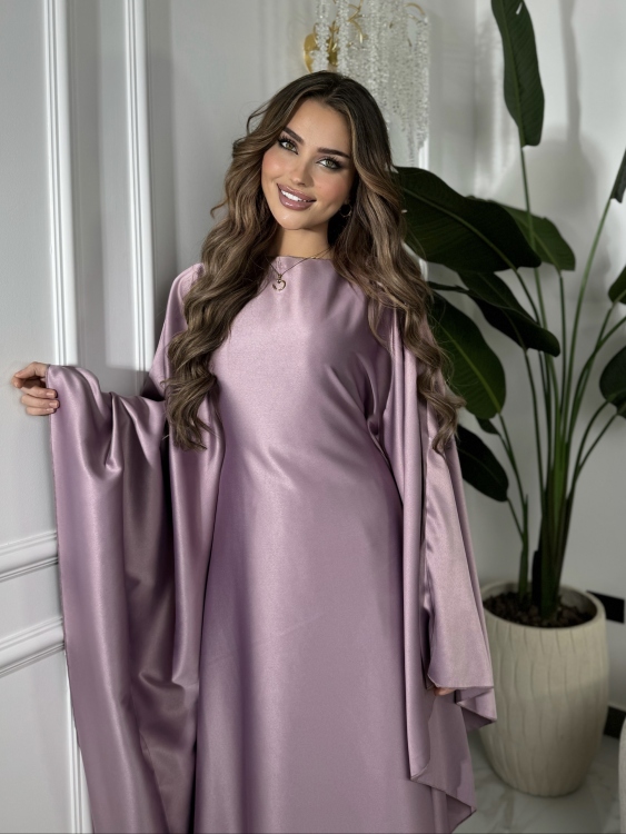 جلابية ملاك (حجز) (purple)Batwing Sleeve Long Dress