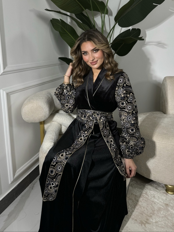 Puff Sleeve Belted Jalabiyaجلابية انثى 