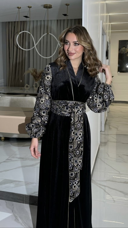 Puff Sleeve Belted Jalabiyaجلابية انثى 